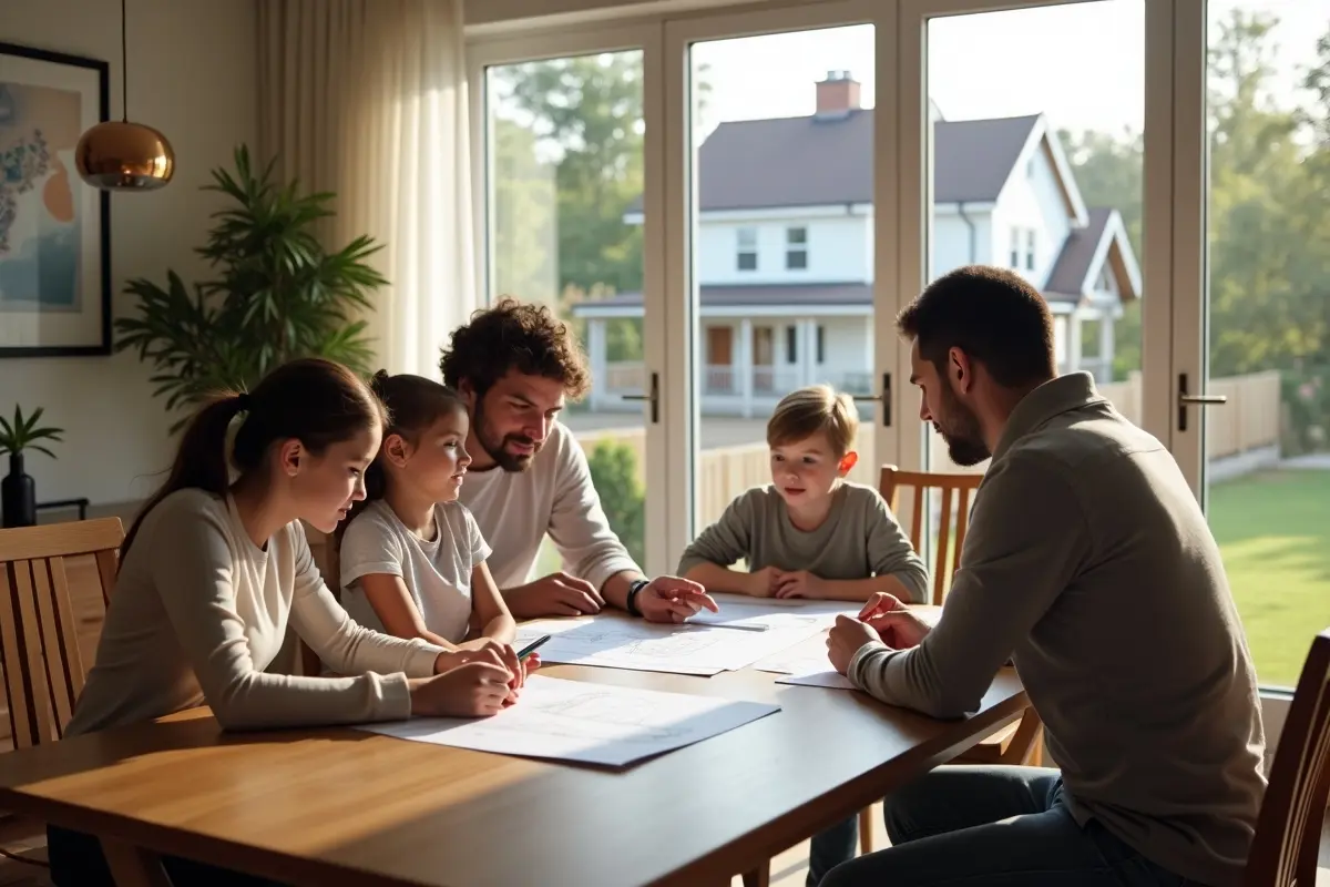 family evaluating important factors before buying a single family home